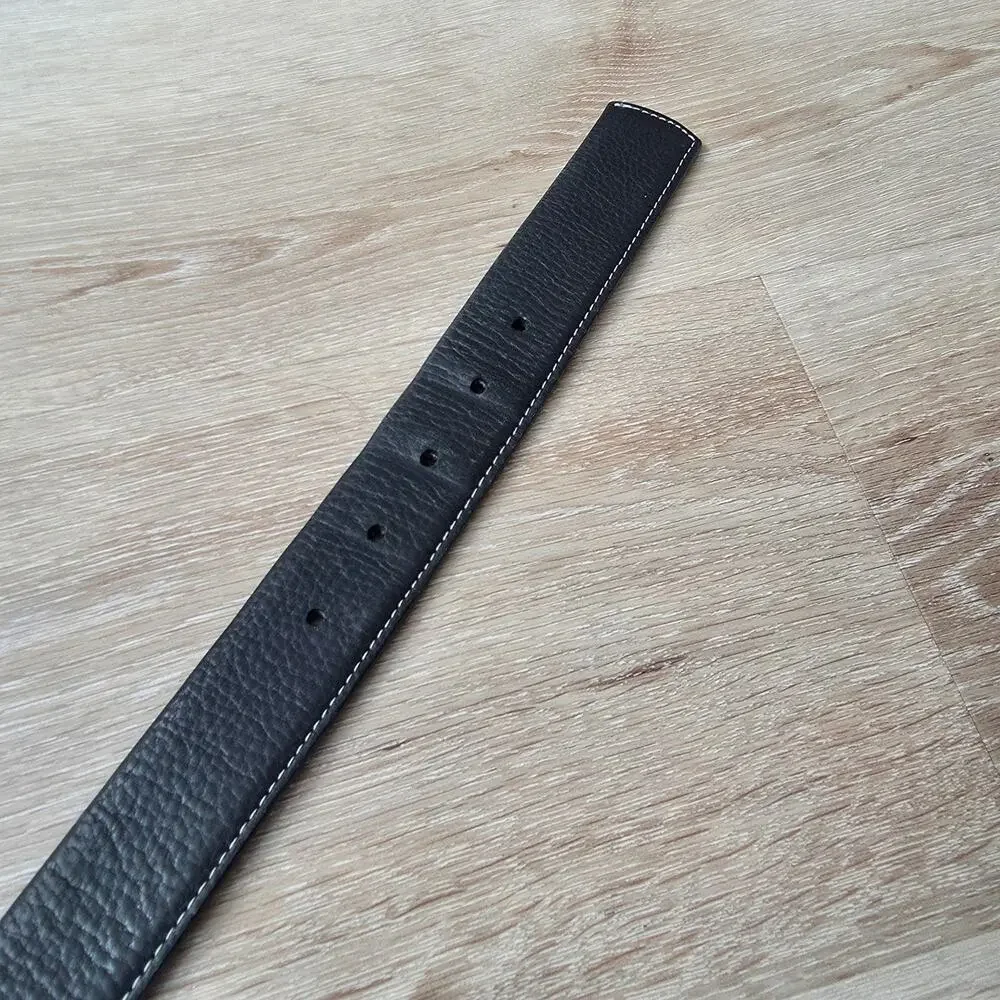 Vintage Brighton Black Leather Belt sz 38 Minimalist Casual Business Formal